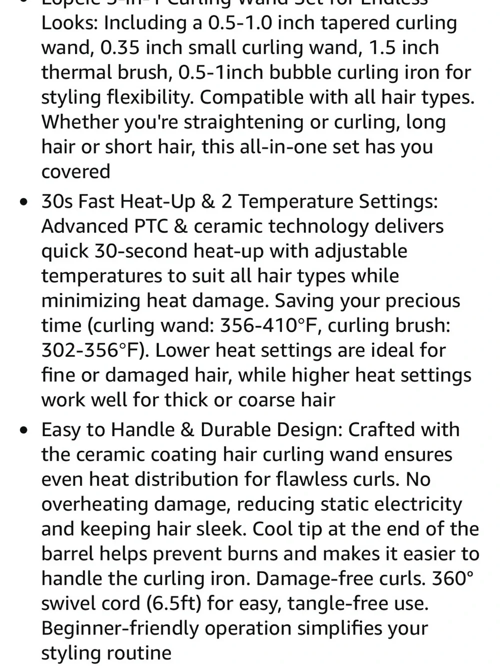 5-in-1 Rose Gold Hair Wand Curling Iron Set with Thermal Brush
